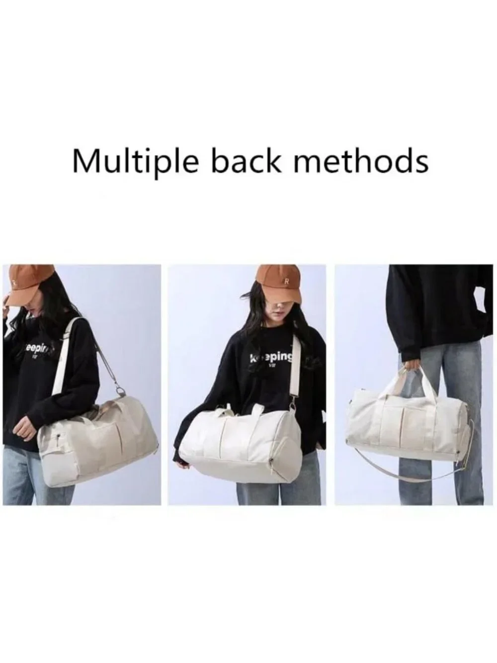Unisex Travel Tote Bag with Shoe Compartment | Gym, Weekend, Overnight Duffel